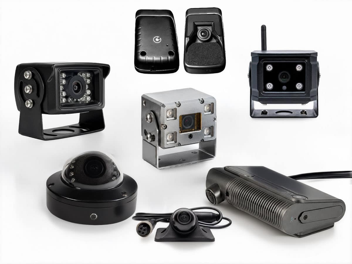 Commercial vehicle cameras for fleets — front, side, rear, interior, and wireless options