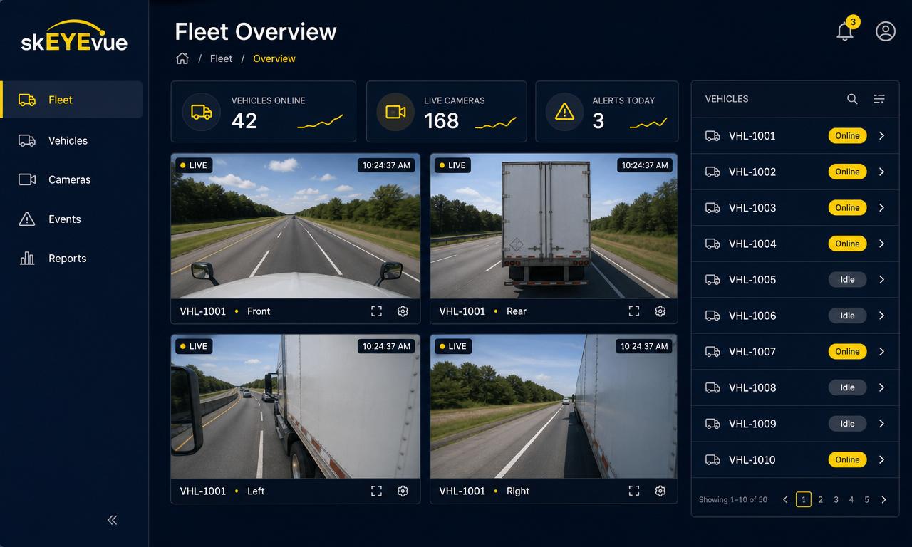 skEYEvue remote access portal — live fleet dashboard