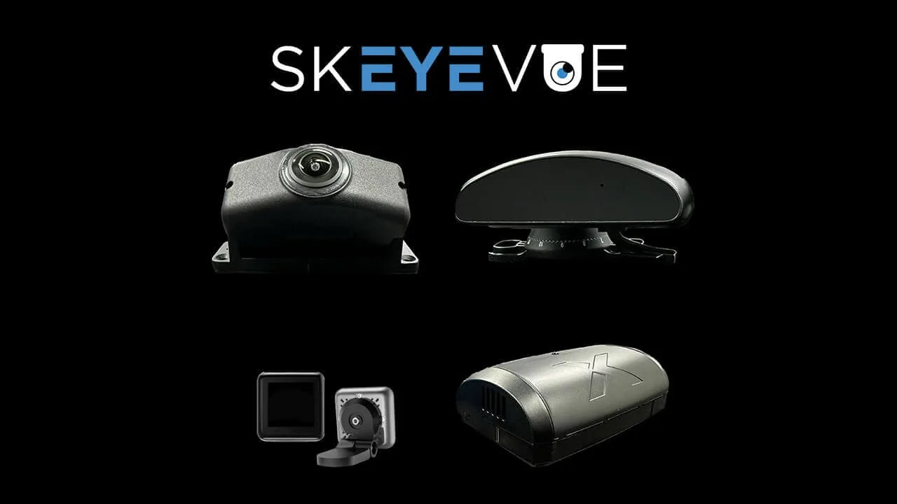 skEYEvue AI driver camera system with ADAS, driver monitoring, and blind spot detection for commercial fleets — always recording to onboard mDVR