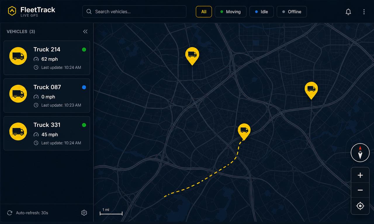 skEYEvue GPS tracking — live vehicle map